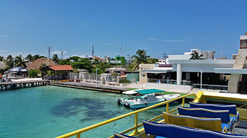 Isla Mujeres vacation rentals, arrival at ferry dock